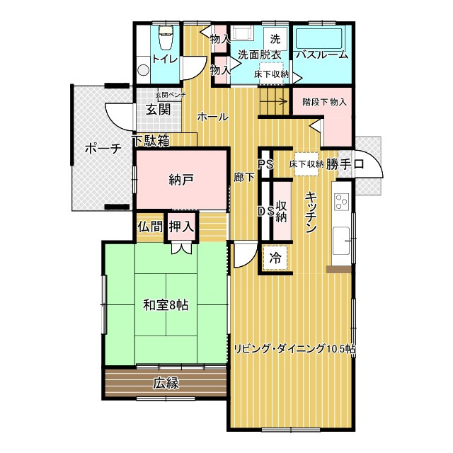 茨城町桜の郷ダイワハウス施工オール電化中古戸建 の間取り|１F間取図