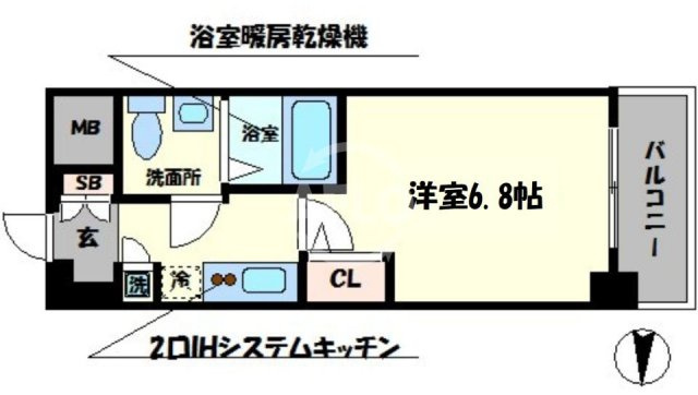 ラシュレエグゼ難波西の間取り|ラシュレエグゼ難波西　開放感ある間取り