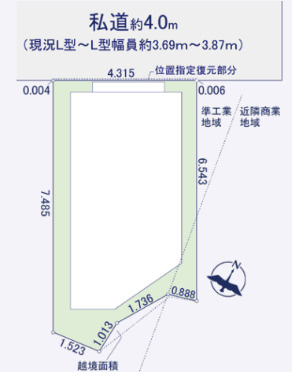 墨田区東向島５丁目の新規戸建の区画図