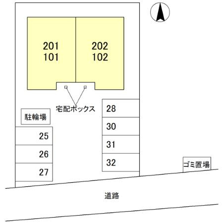 サニーヒロⅡの区画図
