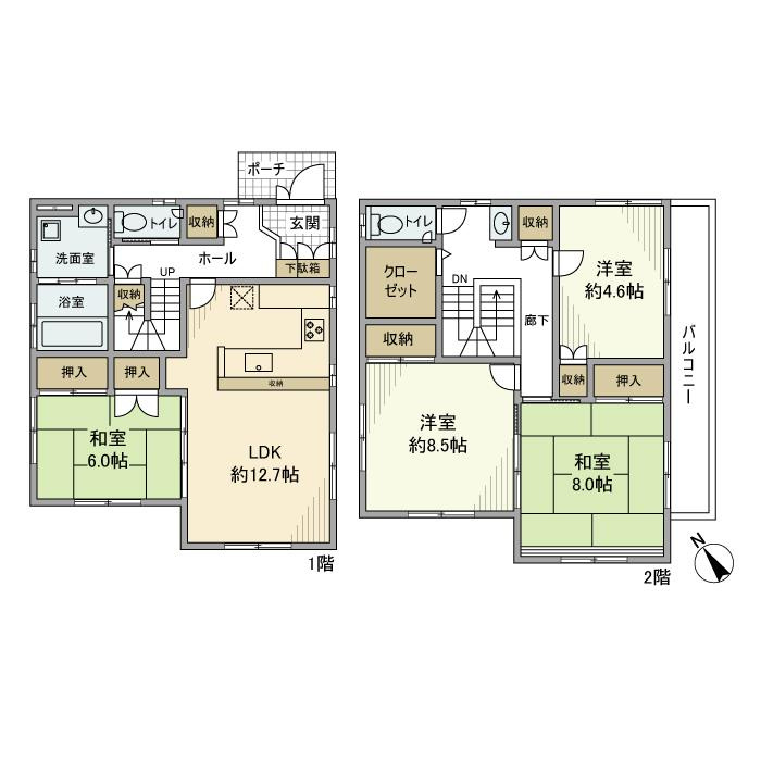 前貝塚町戸建の間取り
