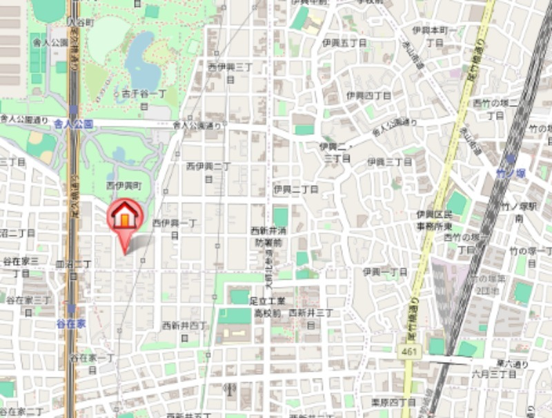 brillante　paws　舎人の地図