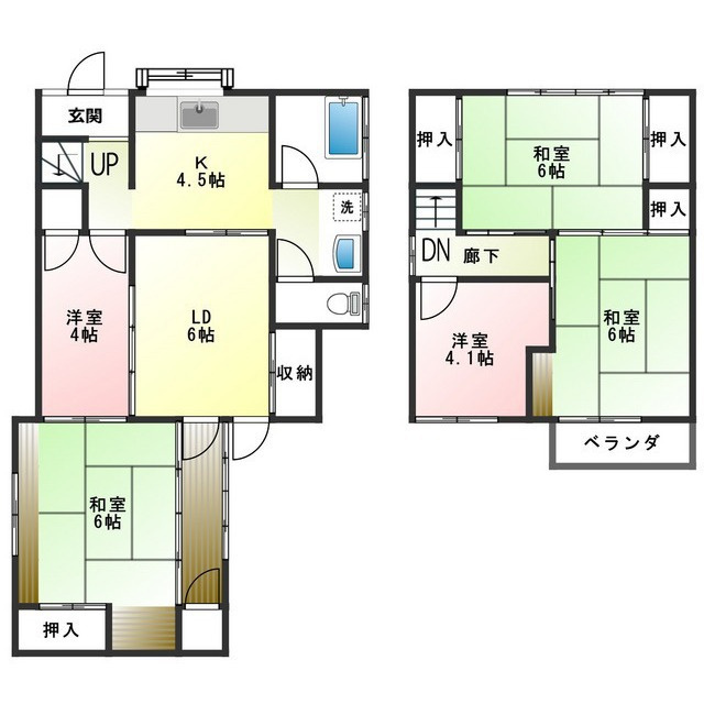 鵜沼台二丁目戸建ての間取り