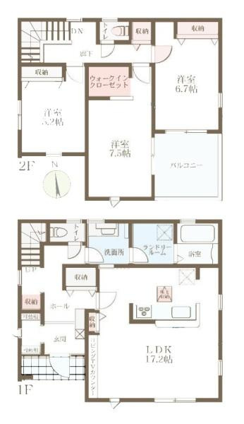 リーブルガーデン小泉町 ２号棟 ／新築一戸建の間取り