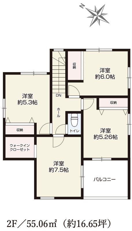 【仲介手数料無料】狭山市根岸２期全２棟２号棟　狭山の新築住宅なら西武ハウジングの間取り