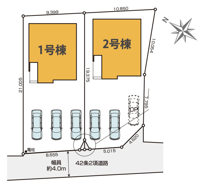 【仲介手数料無料】狭山市根岸２期全２棟２号棟　狭山の新築住宅なら西武ハウジングの区画図