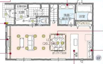 【仲介手数料無料】所沢市上新井１期全３棟１号棟　所沢市の新築なら西武ハウジングの間取り