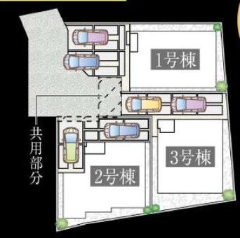 【仲介手数料無料】所沢市上新井１期全３棟３号棟　所沢市の新築なら西武ハウジングの区画図