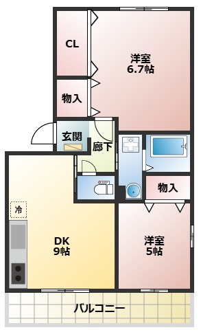 エスポワール　KⅡの間取り