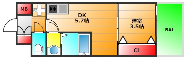 アプリーレ阿波座南の間取り|現状有姿
