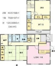 永覚新町貸家の間取り