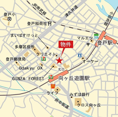 【地図】 | パークタワー向ヶ丘遊園