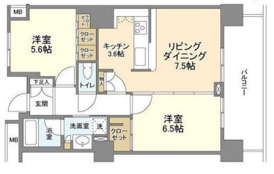 江東区豊洲５丁目の賃貸マンションの間取り