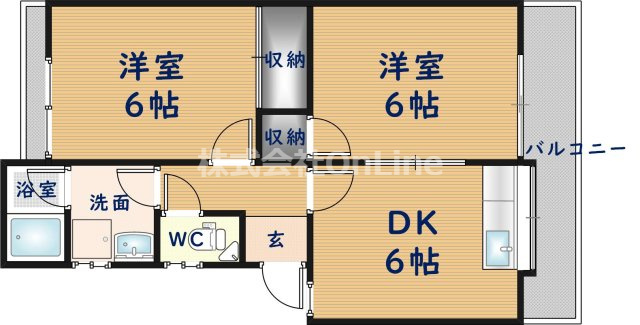 東大阪市玉串町東２丁目のアパートの間取り