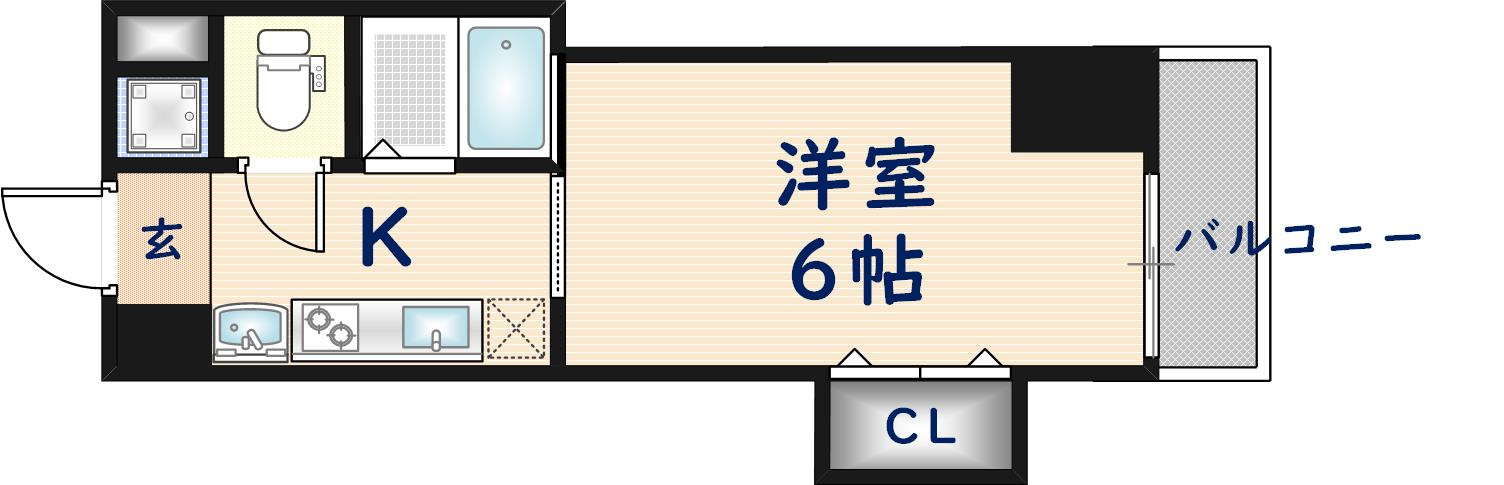 東大阪市足代３丁目の賃貸マンションの間取り