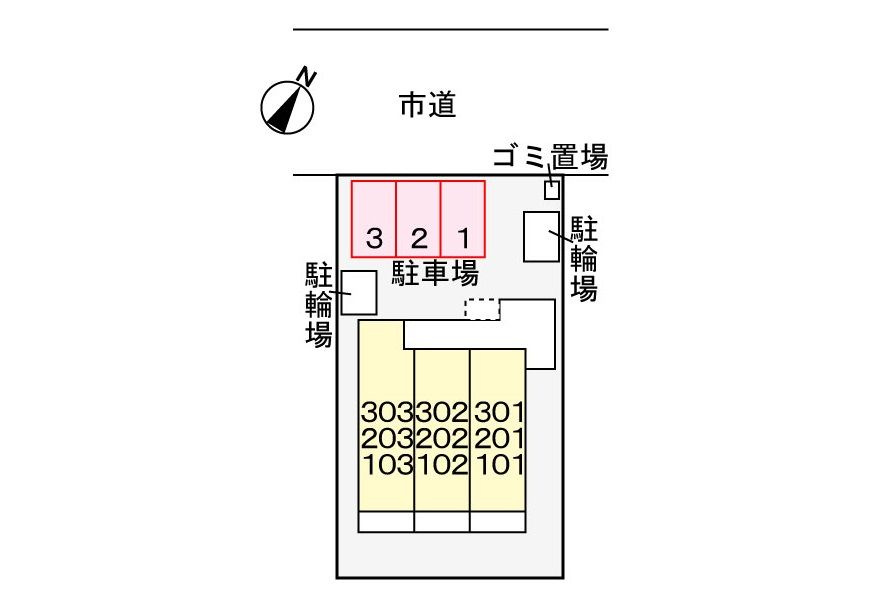 エクレール南野の駐車場