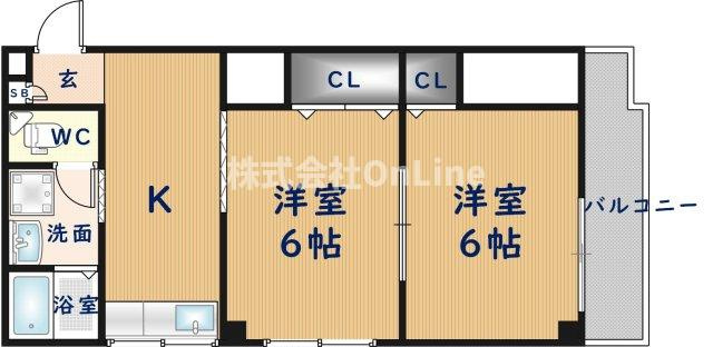 東大阪市大蓮北３丁目の賃貸マンションの間取り