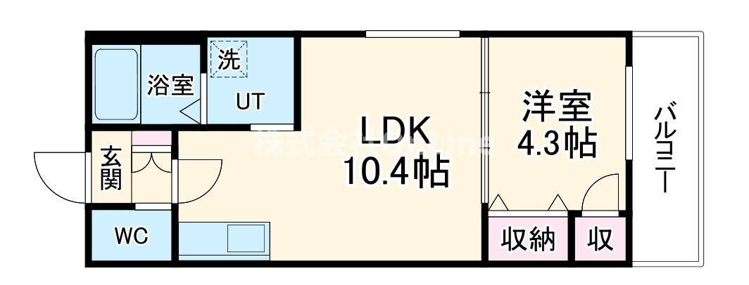 東大阪市小若江１丁目のアパートの間取り