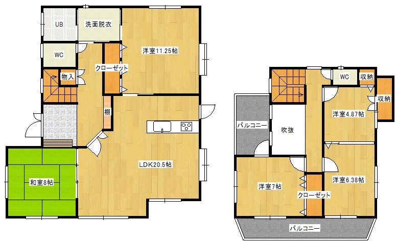 荒木町貸家の間取り|使い勝手の良い間取りです♪