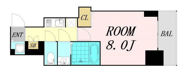 S-RESIDENCE谷町五丁目　仲介手数料無料の間取り