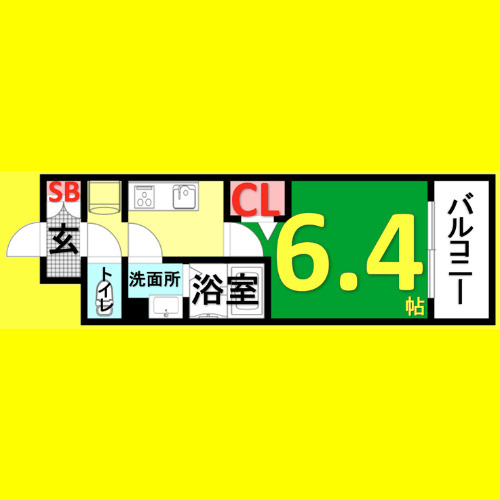 メイクス鶴舞Ⅱ　名古屋市賃貸　仲介手数料無料の間取り