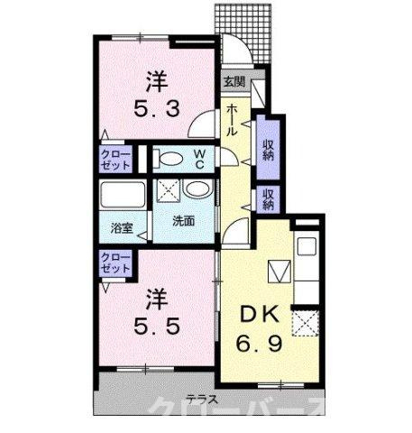 リバーヒル２　Ｂの間取り