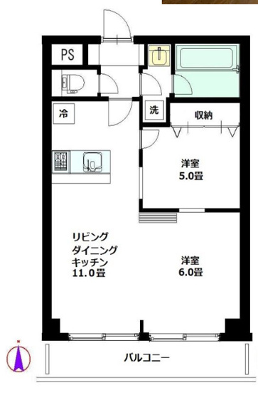 【間取り】 | ハイホーム本陣６１８号室