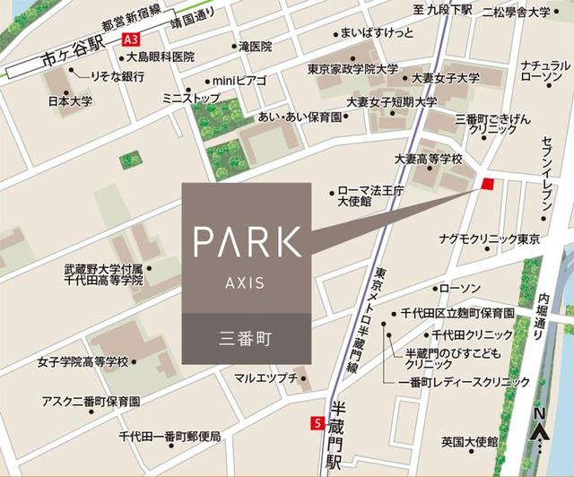 パークアクシス三番町の地図