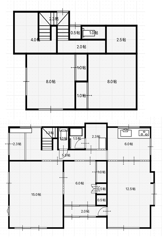 熊谷市玉井　中古住宅　土地広々70坪超！の間取り