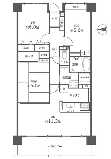 チュリス上安駅前の間取り