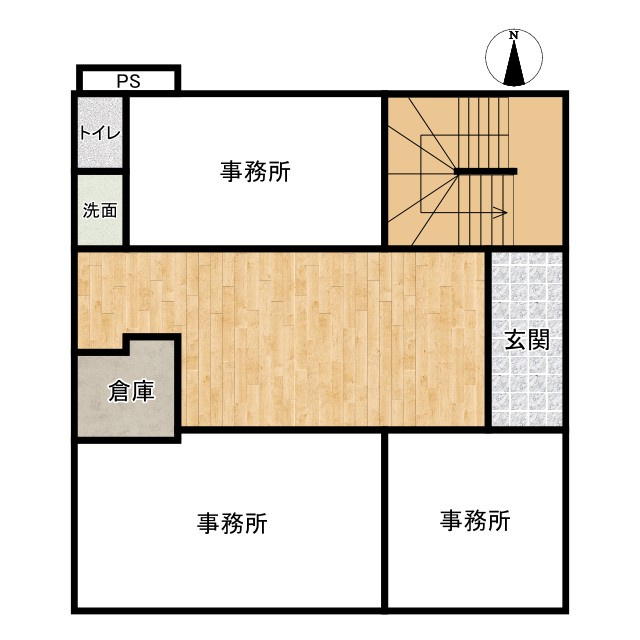 想定年間賃料　144万　想定利回り　33.4％　鉄骨造の間取り|2階