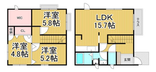 宝塚市寿楽荘貸家の間取り