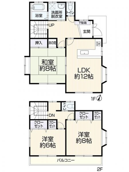 宇都宮市御幸町　3ＬＤＫ　中古住宅の間取り|間取り