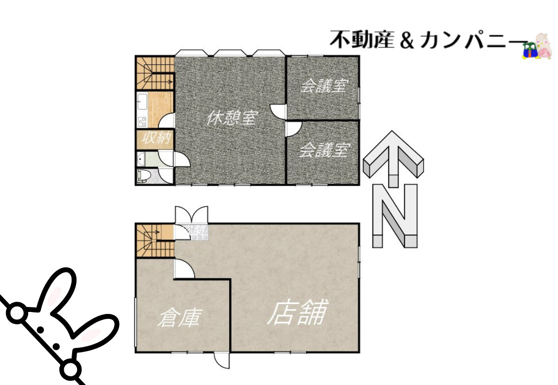 畑寺4丁目の2階建店舗　松山市畑寺4丁目売店舗の間取り