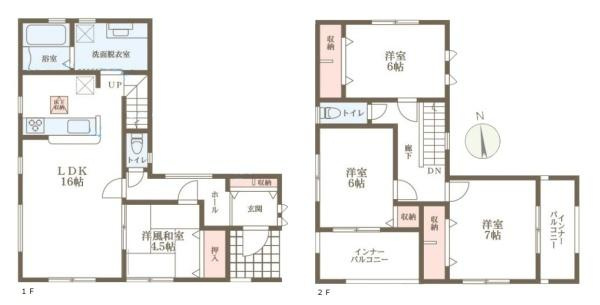 リーブルガーデン平等坊町 ２号棟 ／新築一戸建の間取り