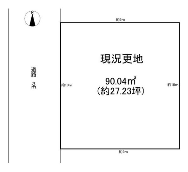 北葛城郡河合町大字西穴闇の売地の土地図