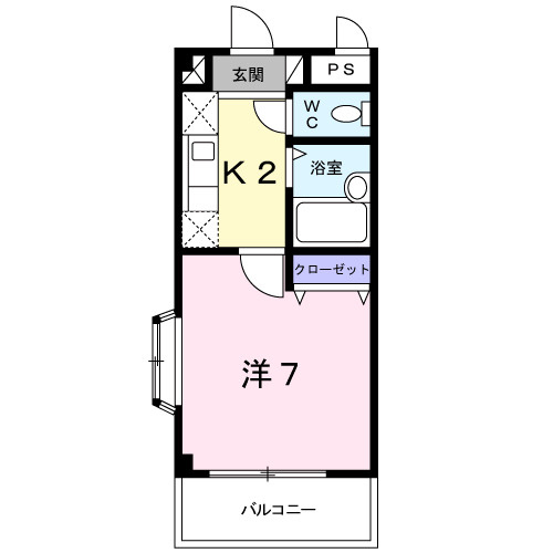 熊本市東区西原１丁目の賃貸マンションの間取り