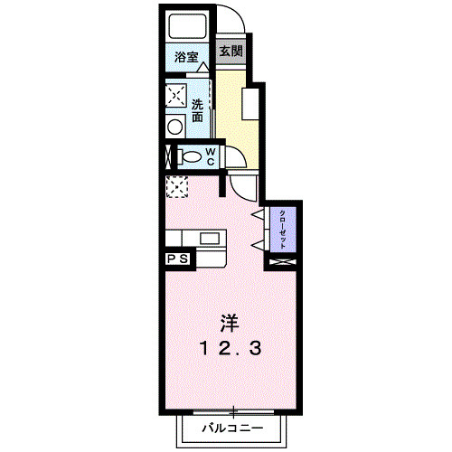 熊本市中央区坪井５丁目のアパートの間取り
