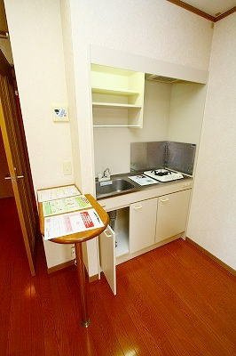 菊池郡菊陽町大字津久礼の賃貸マンションのキッチン|コンパクトなキッチンで掃除もラクラク