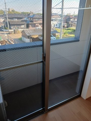 熊本市北区龍田１丁目のアパートのバルコニー|暖かな日差しのふりそそぐバルコニー