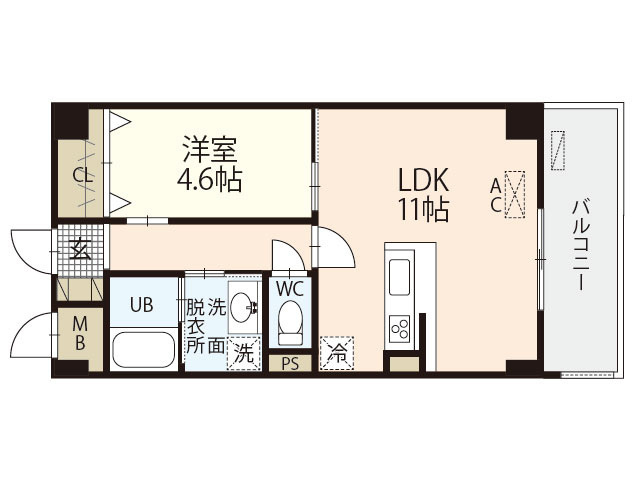 広島市南区東雲本町１丁目の賃貸マンションの間取り