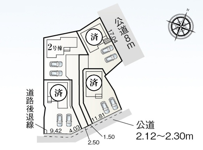 【区画図】 | 知多市岡田開戸　２号棟