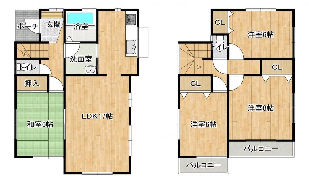 狭山市上奥富　中古戸建の間取り