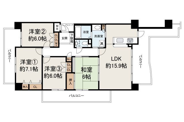 ローレルスクエア和泉中央A棟(11号棟）の間取り|現状でのお引渡し。定額リフォームパック（オプション）利用可。詳細はお問合せください。