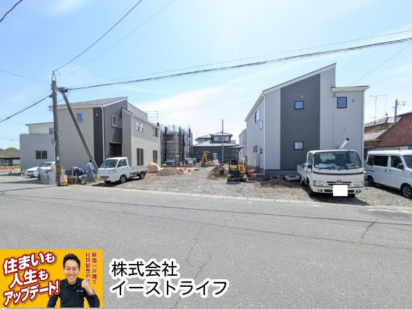 【新築戸建】　いわき市四倉町上仁井田2期　長期優良住宅の前面道路含む現地写真|北西側7.75ｍ公道