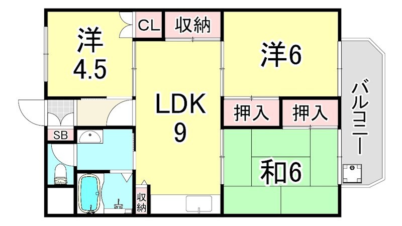パールハイツ竹若の間取り