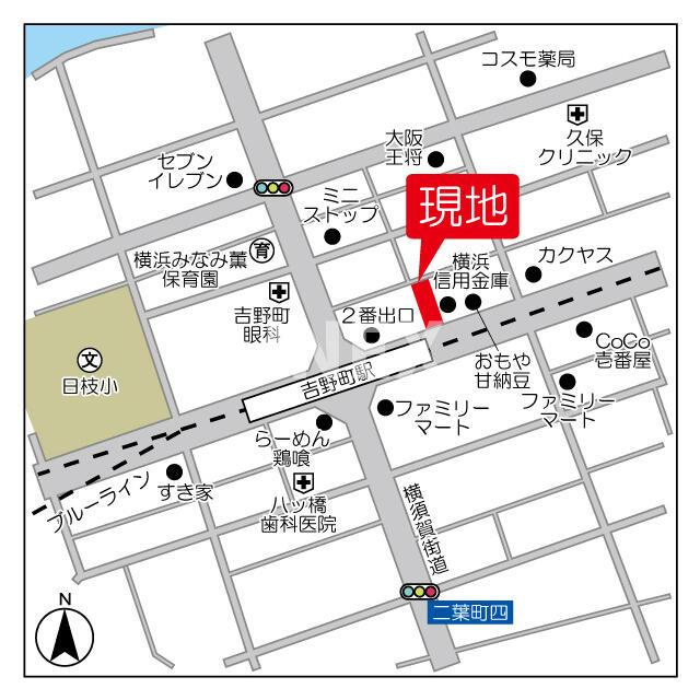 横浜市南区吉野町３丁目の賃貸マンションの地図