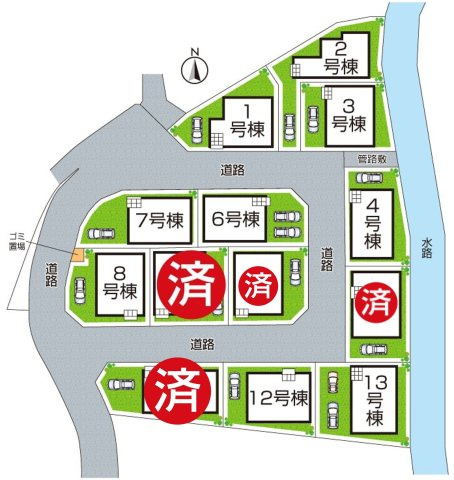 29日(土)30日(日)現地ご見学可能！　枚方市釈尊寺町　全13邸の区画図|全13区画