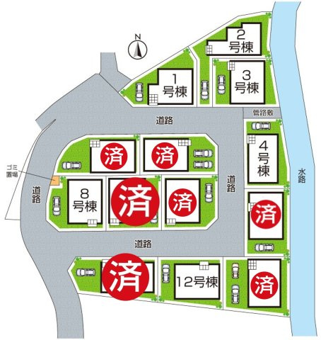 ■10日(土)11日(日)12日(月)現地ご見学可能！　枚方市釈尊寺町　全13邸の区画図|全13区画