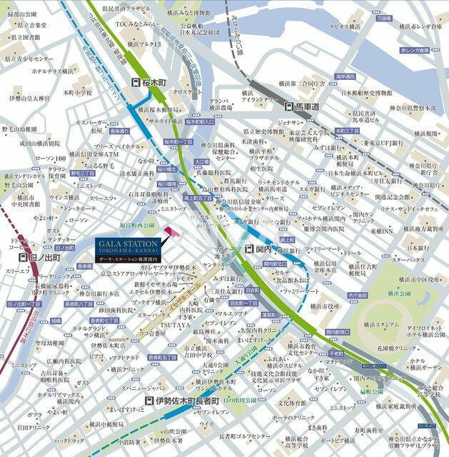 横浜市中区吉田町の賃貸マンションの地図